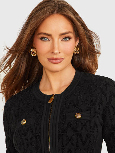 HERMIONE viscose blend monogram cardigan - 4