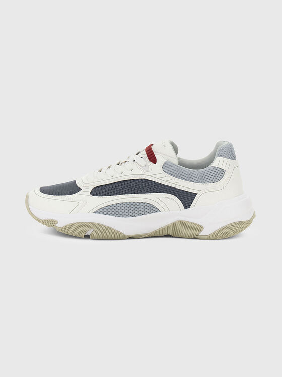 Leather and fabric sneakers - 1