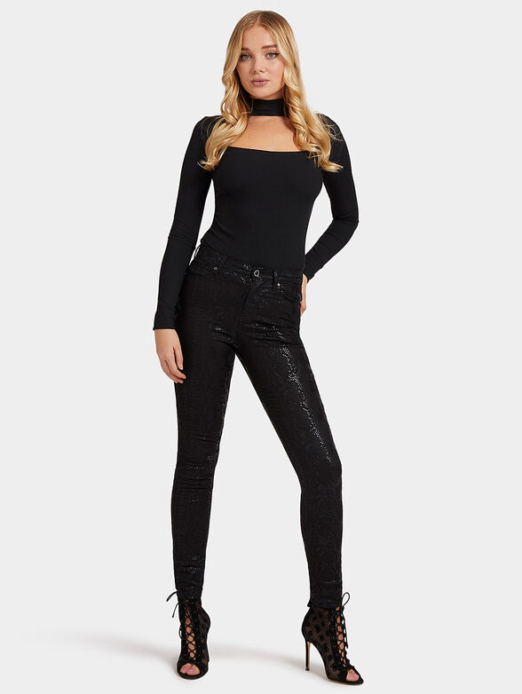 Black pants with snake print - 2