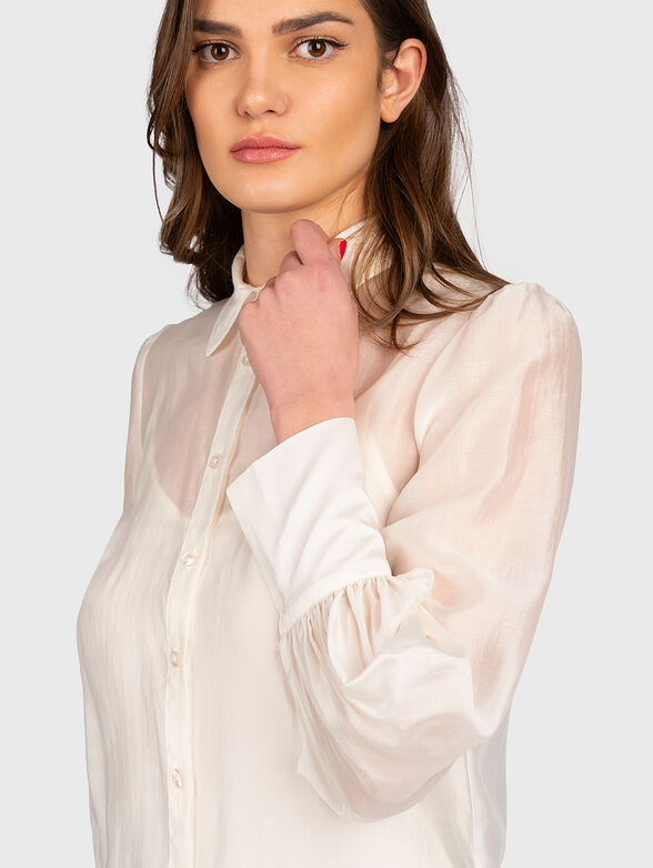 LARISSA white shirt with long sleeves - 4