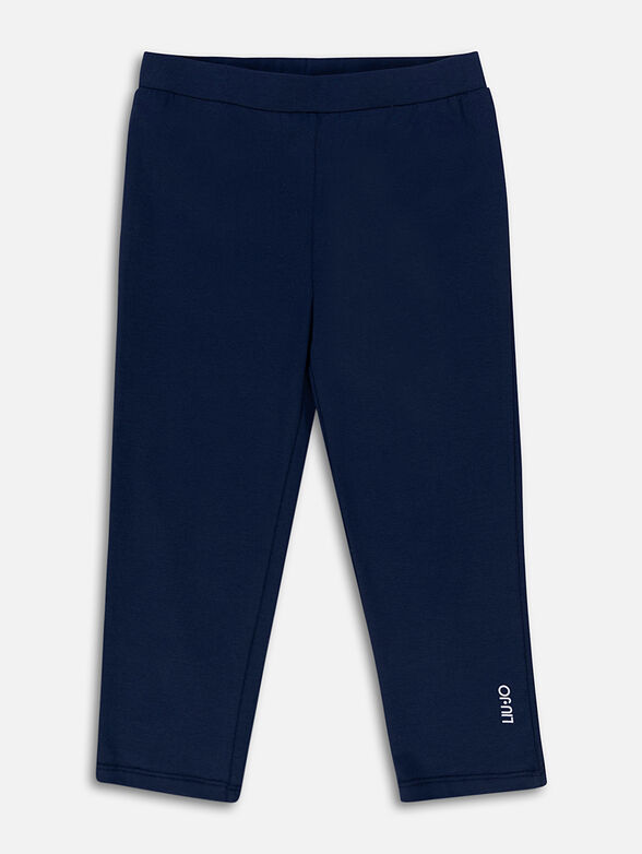 Blue leggings with mini logo inscription - 1