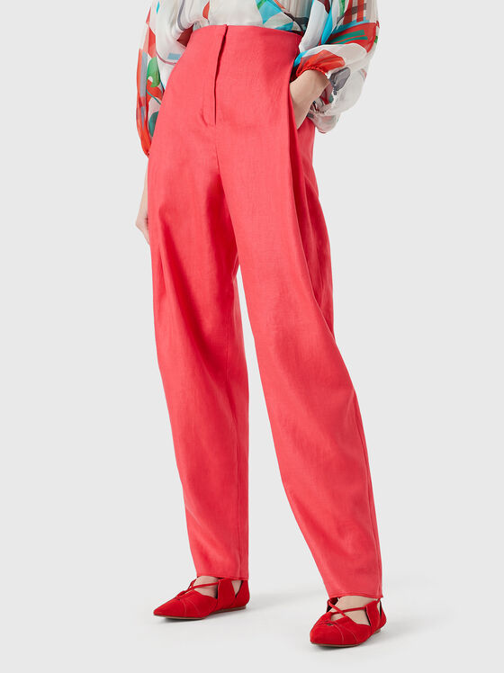 Linen trousers with high waist - 1