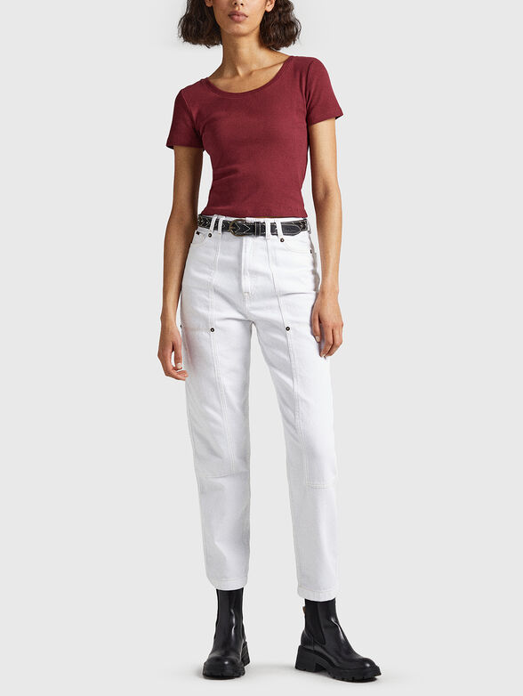 BABETTE SOLID T-shirt with crossed straps on the back - 2