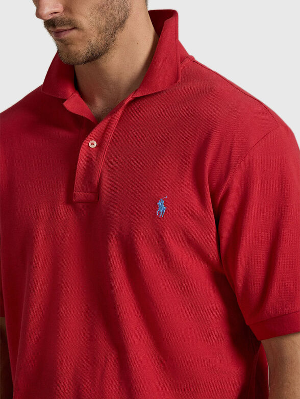 Cotton polo shirt with logo embroidery - 3