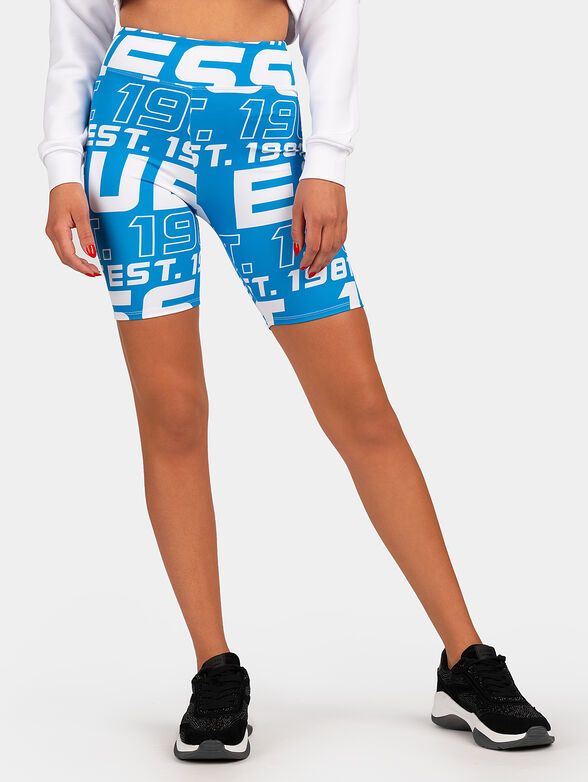 CATHLEEN biker shorts with logo print - 1