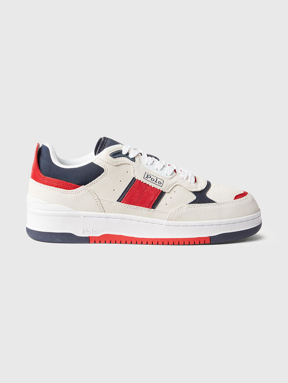 Suede sneakers with multicoloured details - 1
