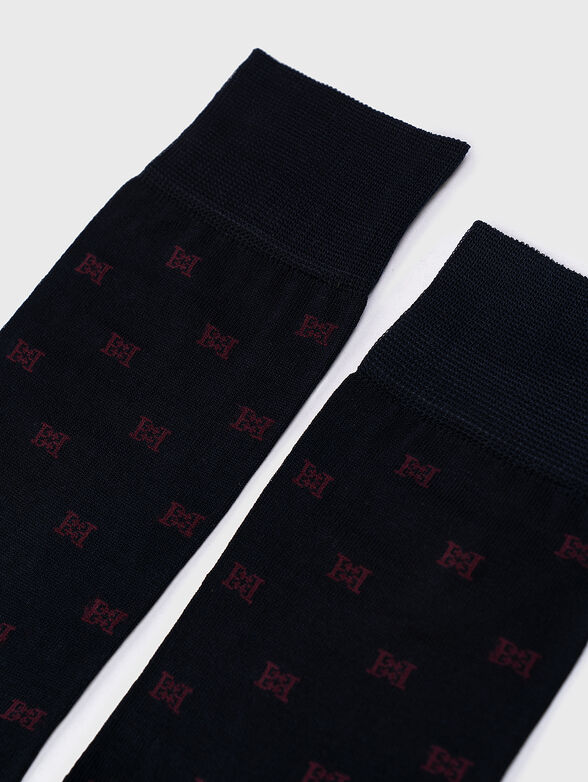 Dark blue socks with logo accent - 2