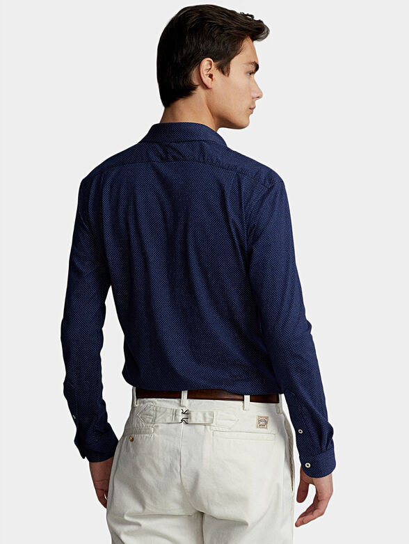 Cotton shirt in dark blue color - 3