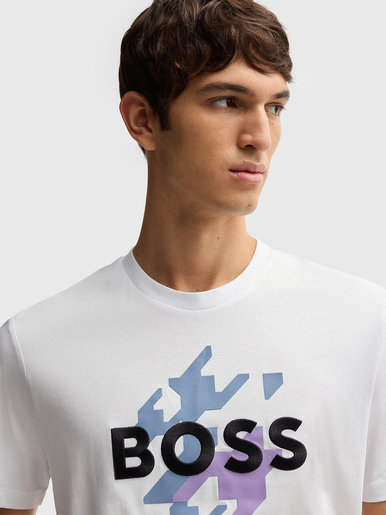 C-THOMPSON T-shirt with contrast logo brand BOSS
