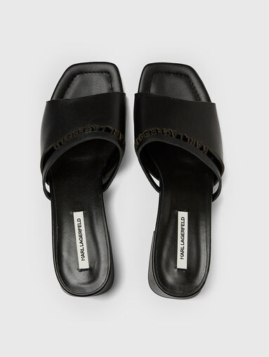 PLAZA leather heeled slippers - 5