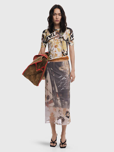 Midi skirt with print - 5