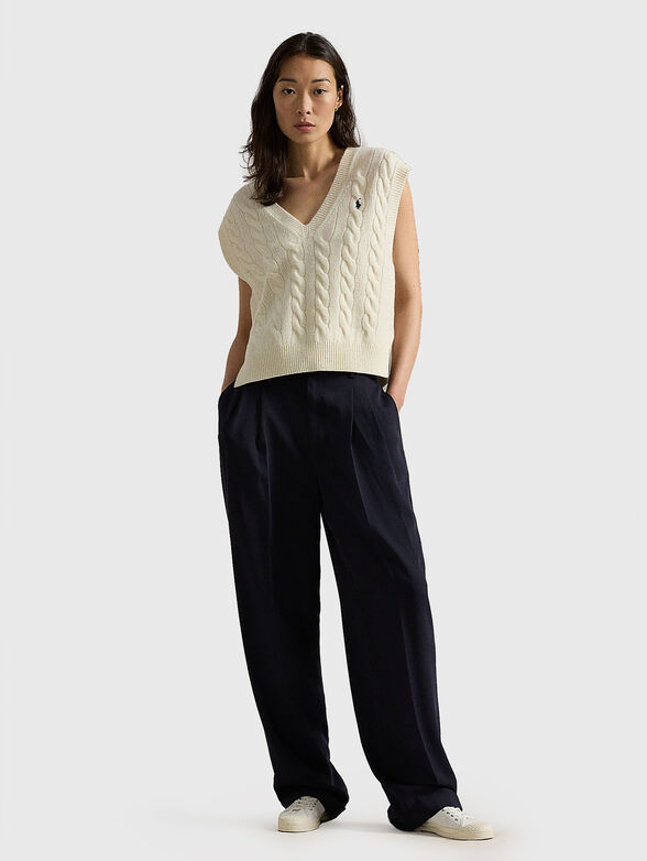 V-neck sweater in wool and cashmere - 2