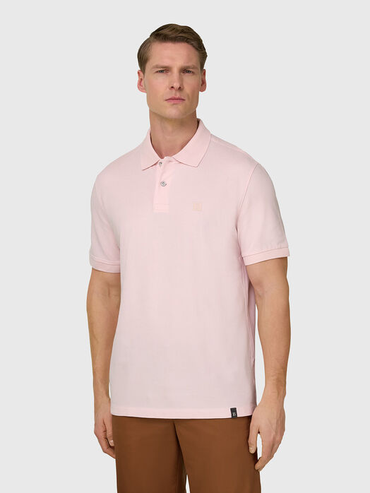 Pink cotton polo shirt