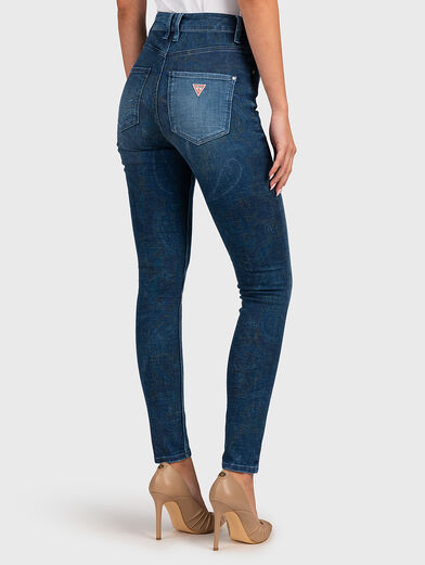 High-waisted jeans with paisley motifs - 2