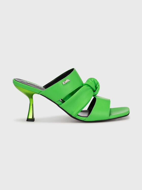 Black leather heeled sandals PANACHE - 1