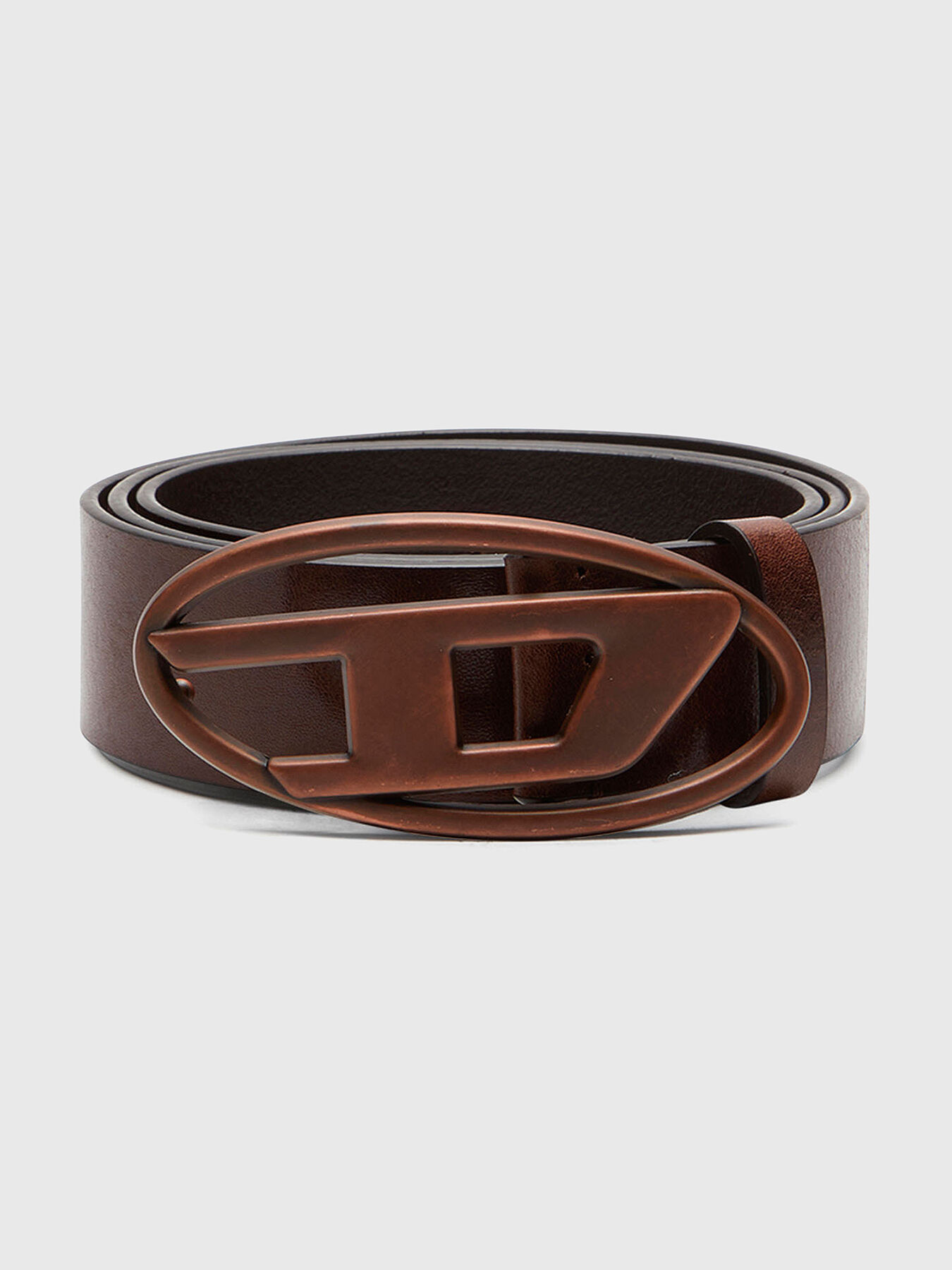 B-1DR leather belt with oval logo brand DIESEL — Globalbrandsstore