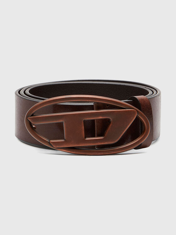 B-1DR leather belt with oval logo - 1