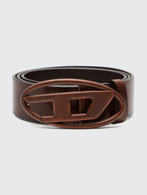 B-1DR leather belt with oval logo - 1