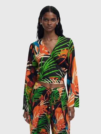 Tropical print wrap trousers - 3