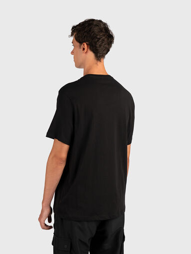 Black cotton T-shirt with logo print - 3