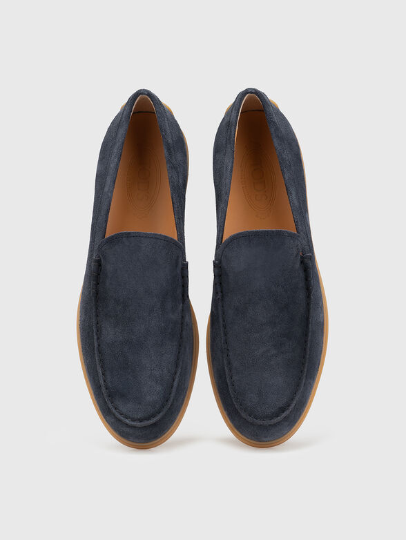Dark blue suede loafers - 6