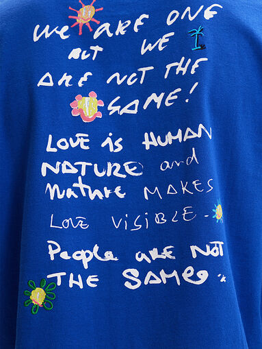 JULIEN blue T-shirt with accent back - 4