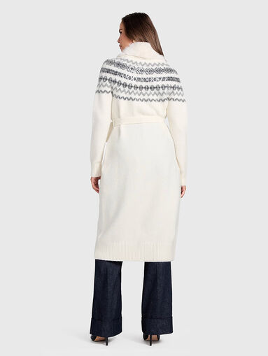 AKILAH wool blend cardigan with accent collar - 3