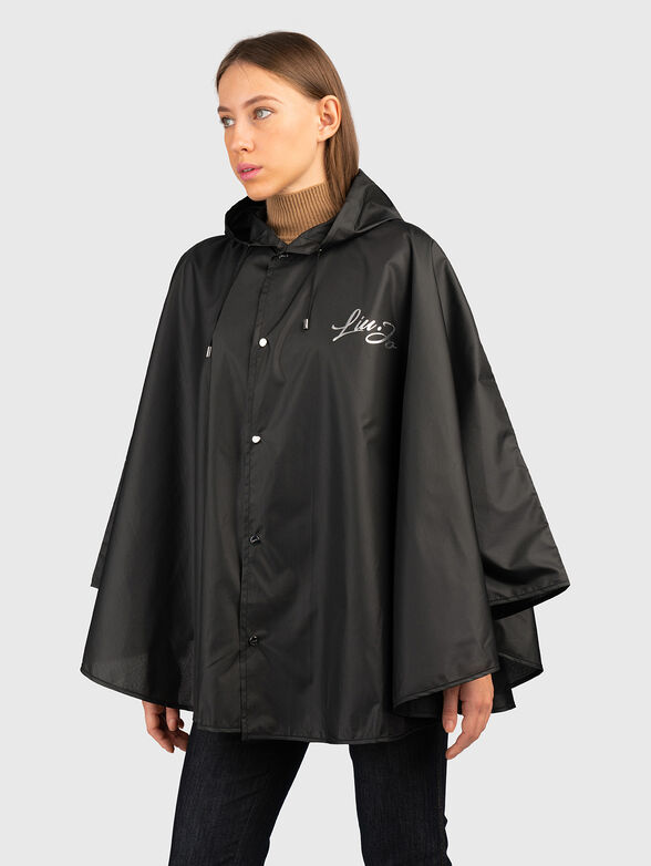 Black raincoat with contrast logo - 1