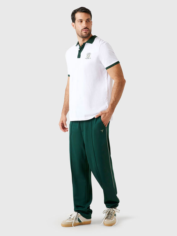 Cotton polo shirt with accent collar - 2