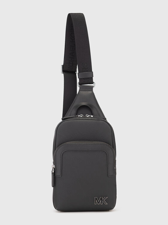 Leather crossbody bag with logo - 1
