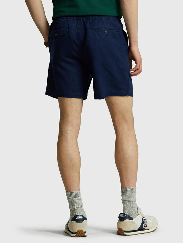 Blue linen blend shorts - 2