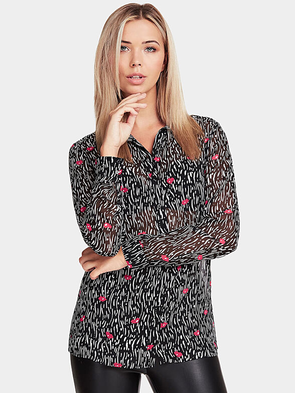 LESLIE Shirt with sequins on the collar - 1