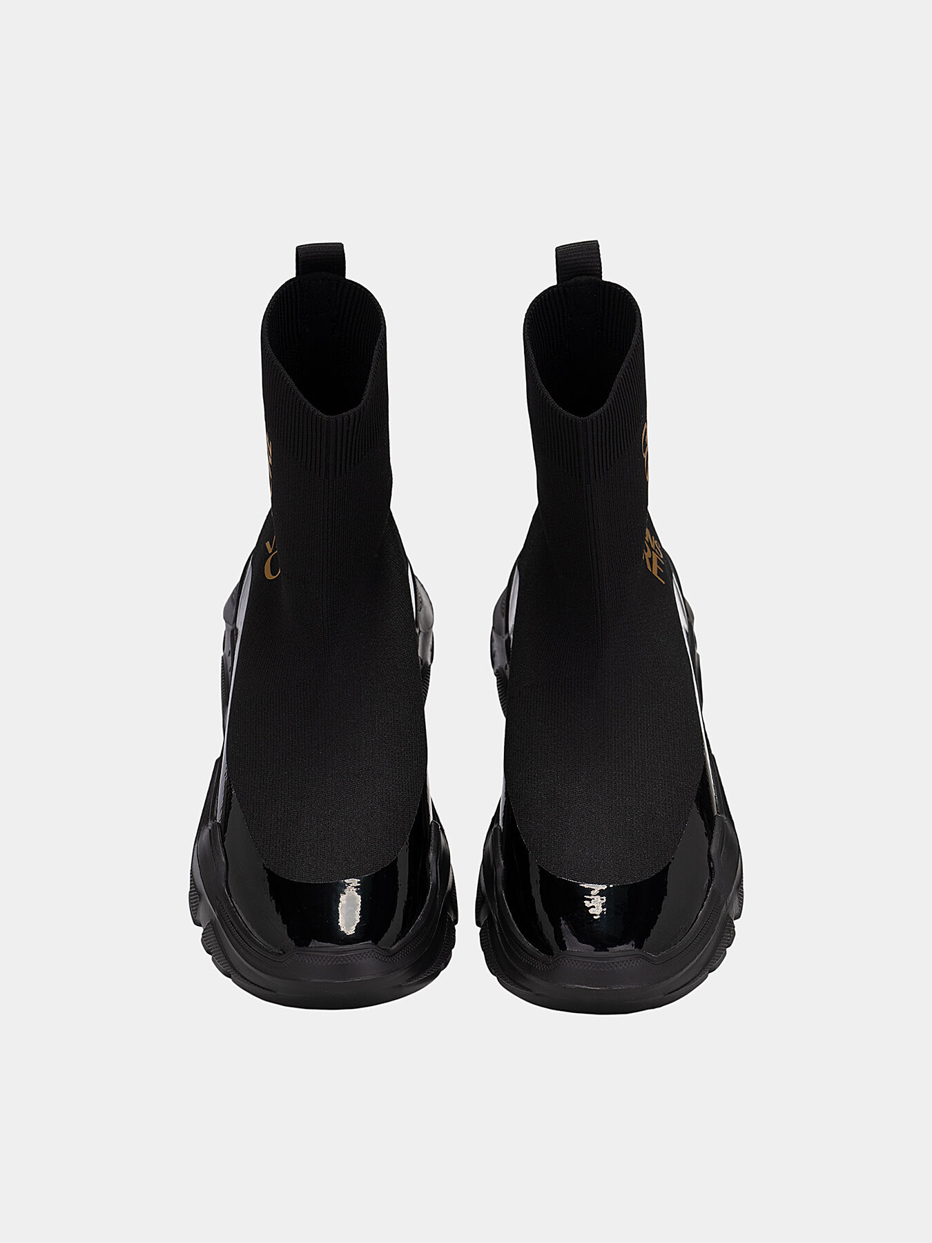 Slip-on ankle boots with logo print brand VERSACE JEANS