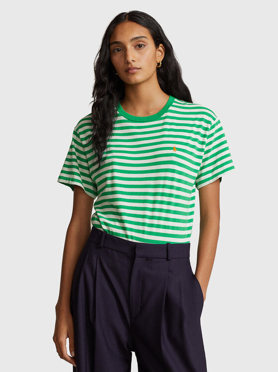 Striped T-shirt with logo accent  - 1