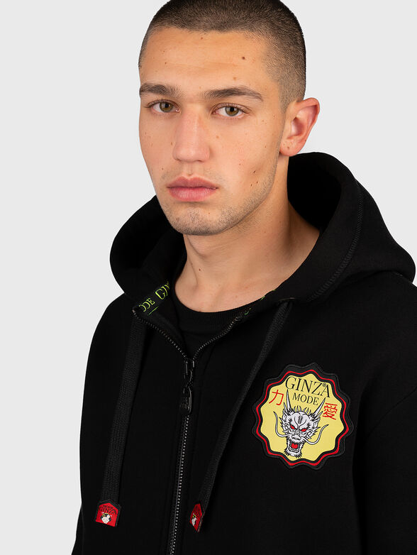 Sports sweatshirt HZ011 with hood and prints - 3