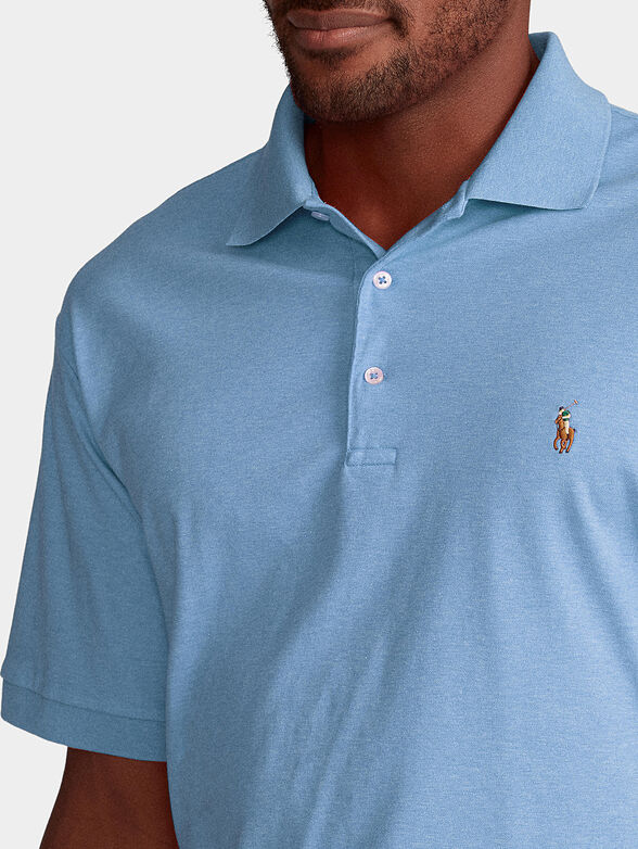 Blue polo-shirt with logo - 3