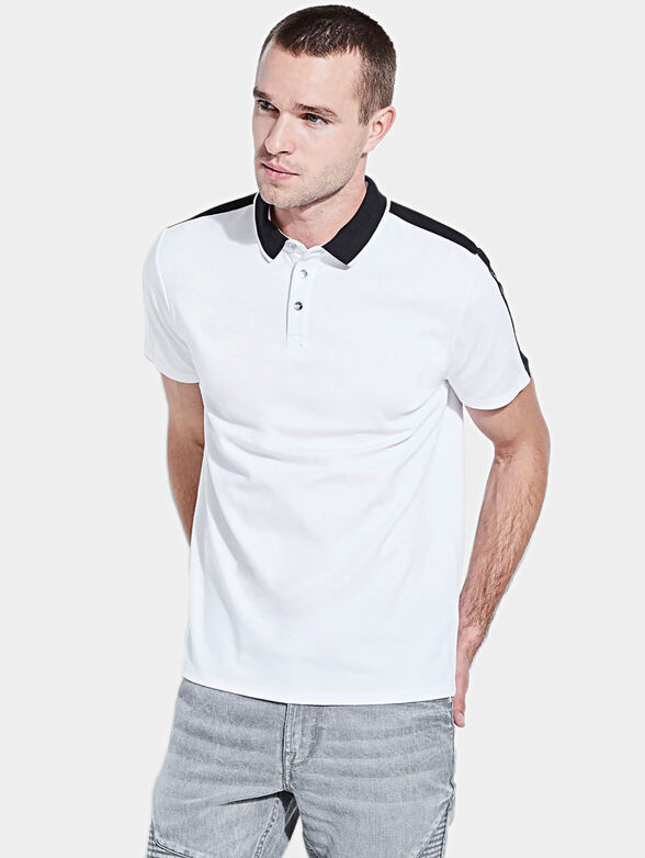 Black polo-shirt with contrasting details - 1