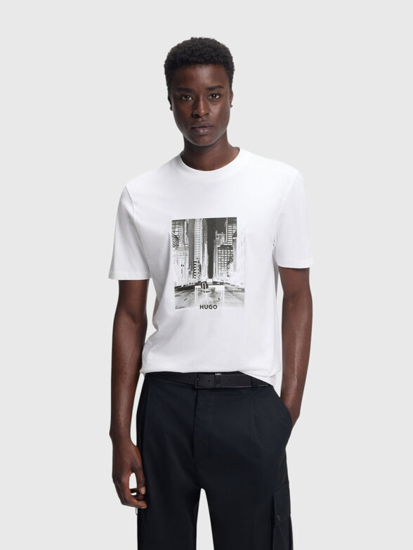 Cotton T-shirt with print - 1