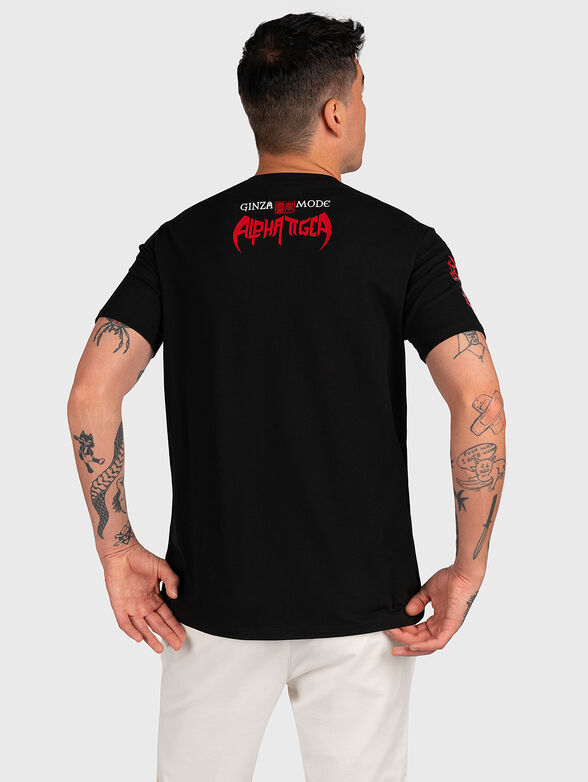 Black T-shirt with colorful print - 2