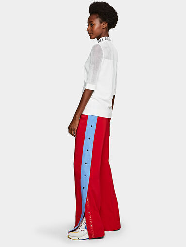 Black sports pants with contrasting band - 4