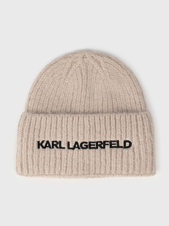 Knitted hat with contrast logo - 1