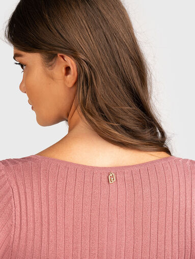 Blouse with accent neckline - 4