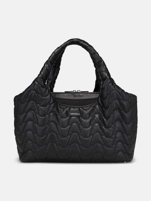 Handbag in black color with quilted effect  - 1