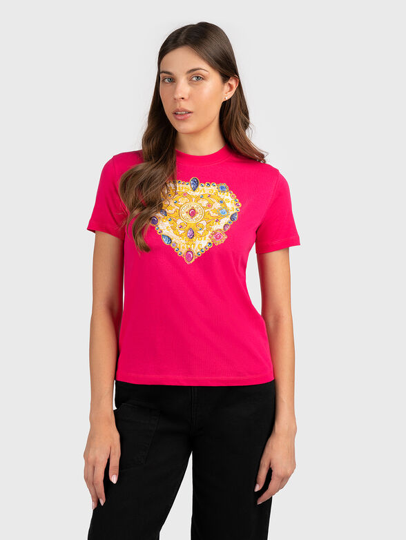 Black T-shirt with accent print - 1