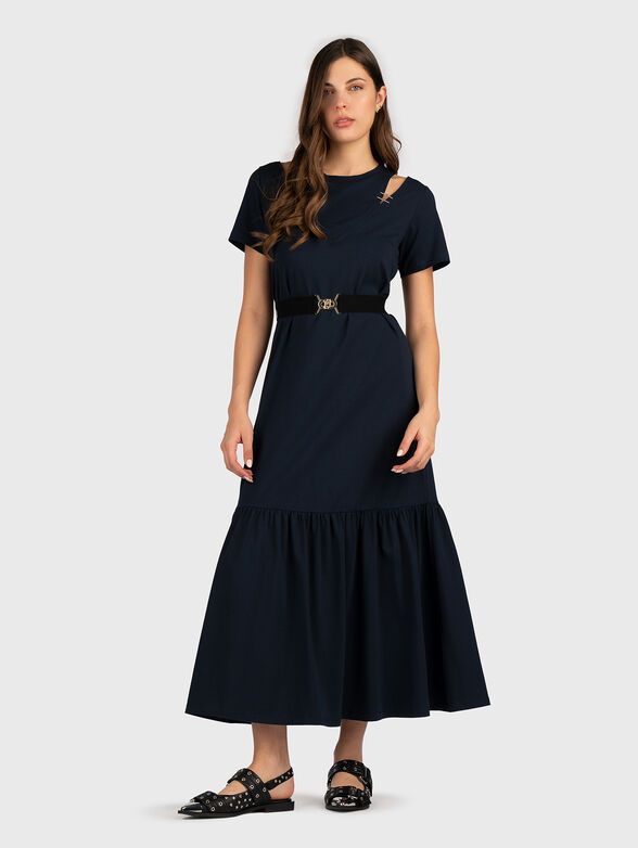 Midi dress with belt on the waist - 1