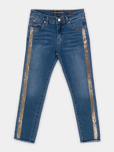 Skinny jeans with accent gold sequins - 1