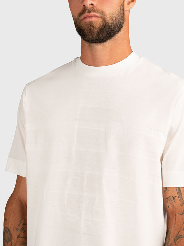 White T-shirt with oval neckline - 4