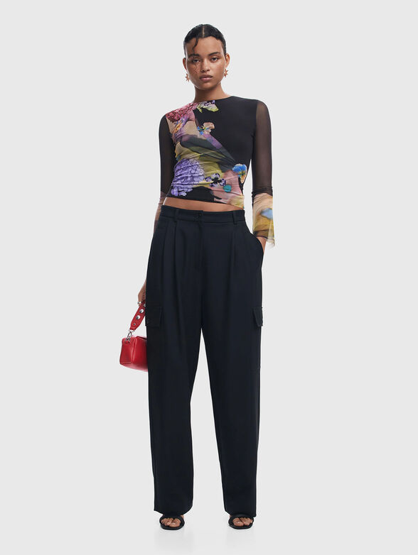 Tulle blouse with floral details - 2