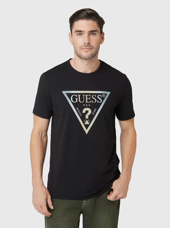 Black T-shirt with logo print - 1