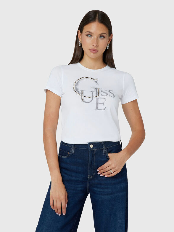 Black T-shirt with rhinestones  - 1